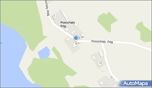 Rosochaty Róg, Rosochaty Róg, 9, mapa Rosochaty Róg