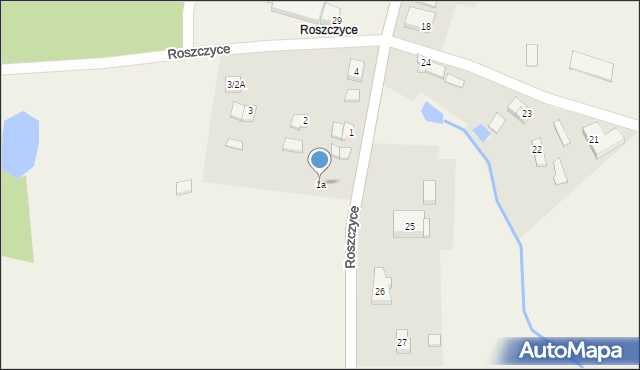 Roszczyce, Roszczyce, 1a, mapa Roszczyce