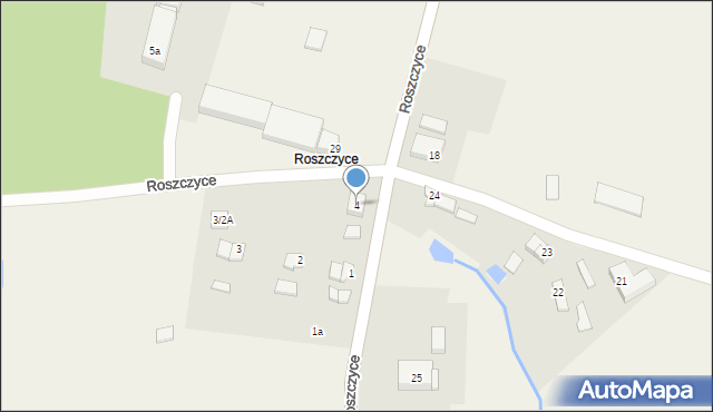 Roszczyce, Roszczyce, 4, mapa Roszczyce