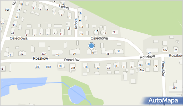 Roszków, Roszków, 36a, mapa Roszków