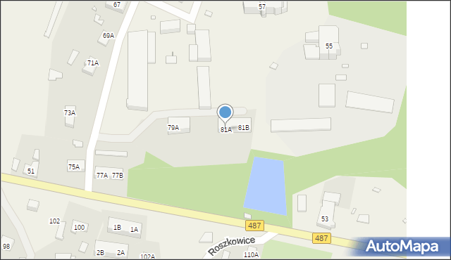 Roszkowice, Roszkowice, 81A, mapa Roszkowice