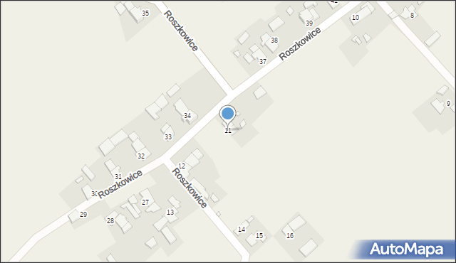 Roszkowice, Roszkowice, 11, mapa Roszkowice