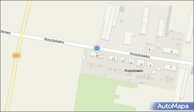Roszkówko, Roszkówko, 15, mapa Roszkówko
