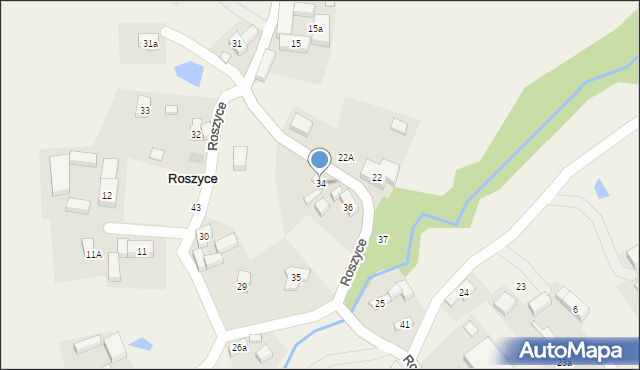 Roszyce, Roszyce, 34, mapa Roszyce