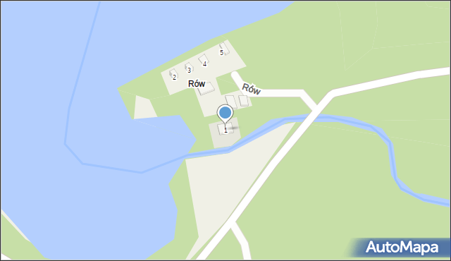 Rów, Rów, 1, mapa Rów