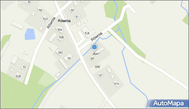 Równia, Równia, 66A, mapa Równia