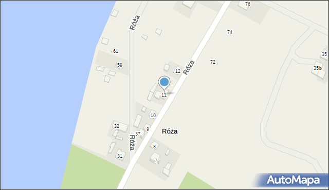 Róża, Róża, 11, mapa Róża