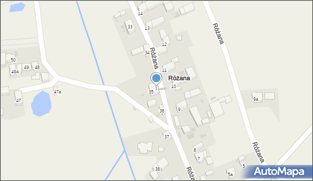 Różana, Różana, 35A, mapa Różana