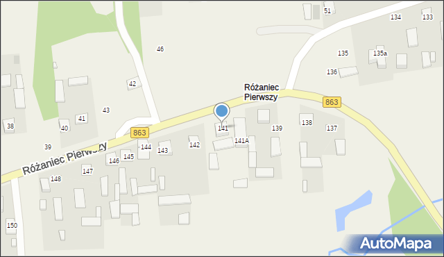 Różaniec, Różaniec Pierwszy, 141, mapa Różaniec