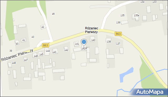 Różaniec, Różaniec Pierwszy, 141A, mapa Różaniec