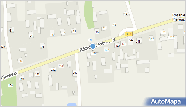 Różaniec, Różaniec Pierwszy, 148, mapa Różaniec