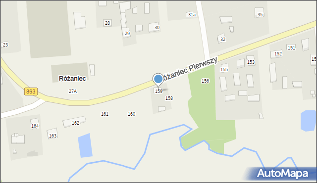 Różaniec, Różaniec Pierwszy, 159, mapa Różaniec