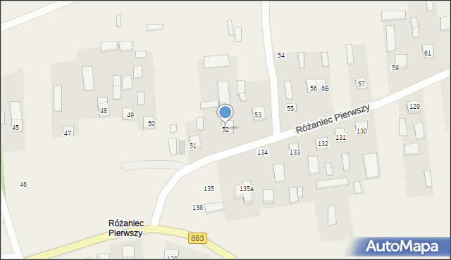 Różaniec, Różaniec Pierwszy, 52, mapa Różaniec