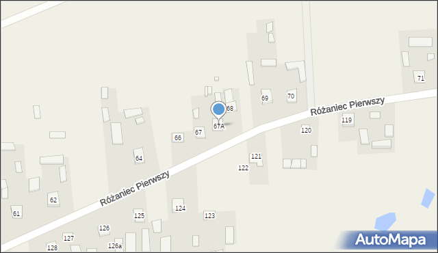 Różaniec, Różaniec Pierwszy, 67A, mapa Różaniec