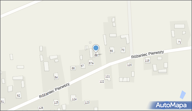 Różaniec, Różaniec Pierwszy, 68, mapa Różaniec