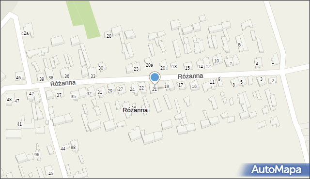 Różanna, Różanna, 21, mapa Różanna