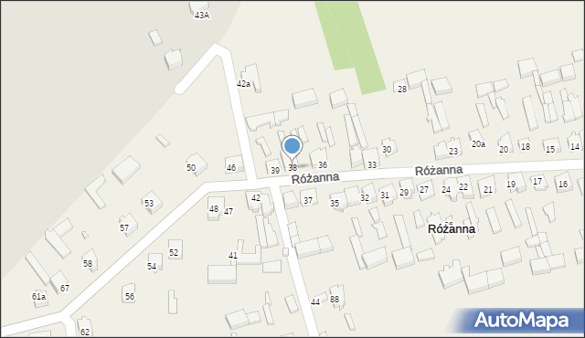 Różanna, Różanna, 38, mapa Różanna