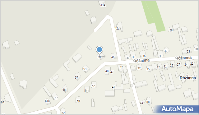 Różanna, Różanna, 50, mapa Różanna