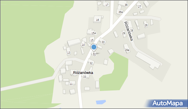 Różanówka, Różanówka, 31, mapa Różanówka