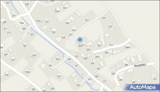 Rozbórz, Rozbórz, 316, mapa Rozbórz