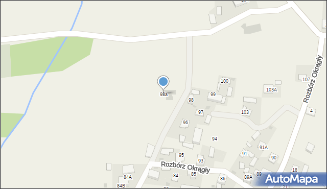 Rozbórz Okrągły, Rozbórz Okrągły, 98a, mapa Rozbórz Okrągły