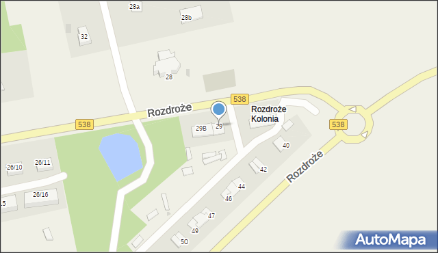 Rozdroże, Rozdroże, 29, mapa Rozdroże