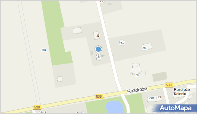 Rozdroże, Rozdroże, 32, mapa Rozdroże