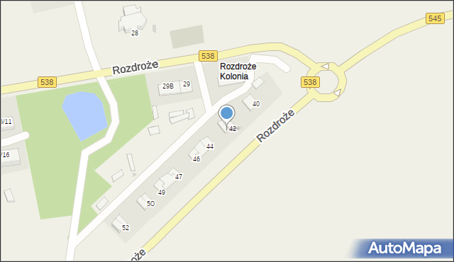 Rozdroże, Rozdroże, 43, mapa Rozdroże