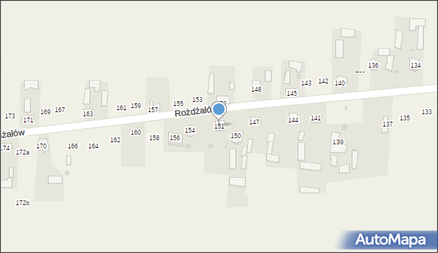 Rożdżałów, Rożdżałów, 151, mapa Rożdżałów