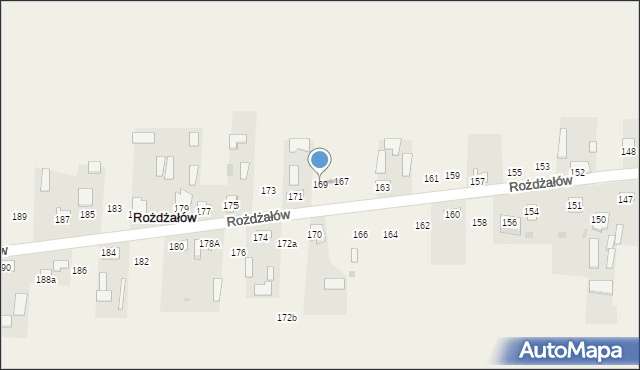 Rożdżałów, Rożdżałów, 169, mapa Rożdżałów