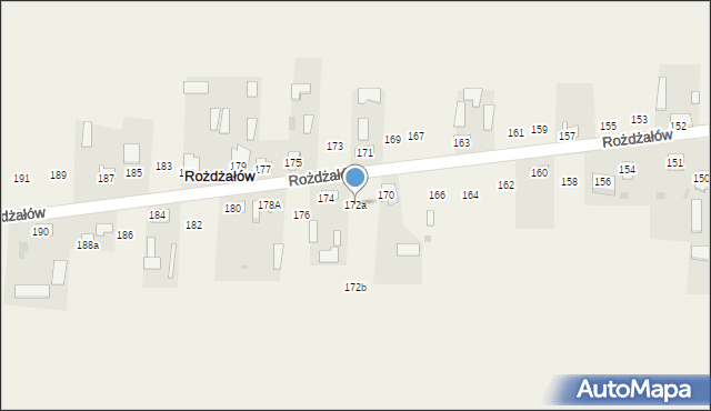 Rożdżałów, Rożdżałów, 172a, mapa Rożdżałów