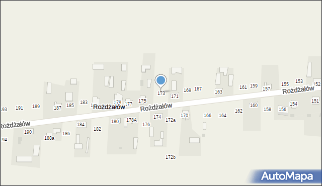 Rożdżałów, Rożdżałów, 173, mapa Rożdżałów