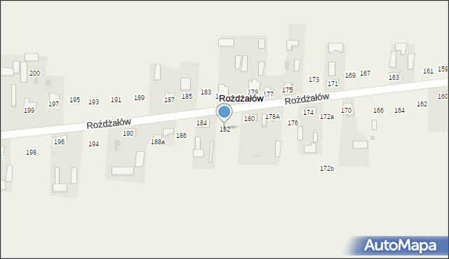 Rożdżałów, Rożdżałów, 182, mapa Rożdżałów