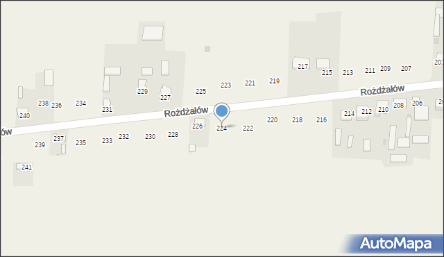 Rożdżałów, Rożdżałów, 224, mapa Rożdżałów