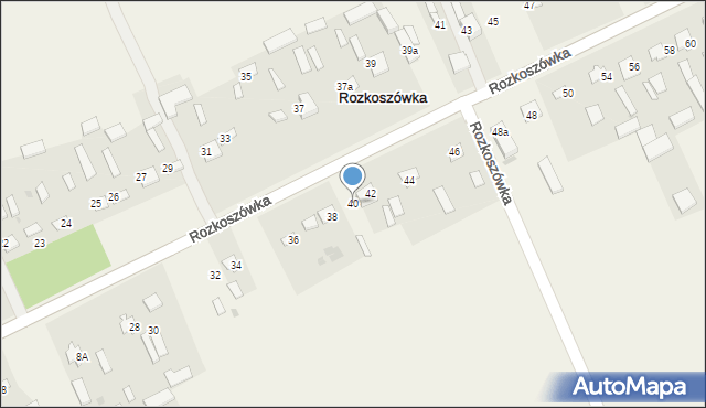 Rozkoszówka, Rozkoszówka, 40, mapa Rozkoszówka