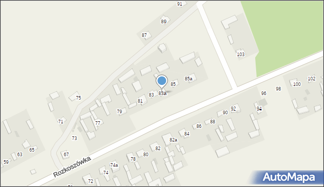 Rozkoszówka, Rozkoszówka, 83a, mapa Rozkoszówka