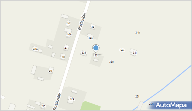 Rozlazłów, Rozlazłów, 33, mapa Rozlazłów