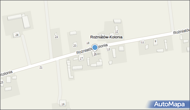 Rożniatów-Kolonia, Rożniatów-Kolonia, 15, mapa Rożniatów-Kolonia