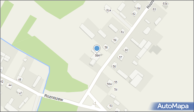 Rozniszew, Rozniszew, 58A, mapa Rozniszew