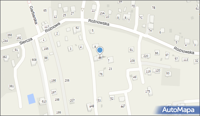 Rożnowa, Rożnowa, 86, mapa Rożnowa