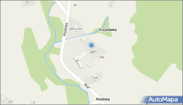 Roztoka, Roztoka, 105, mapa Roztoka