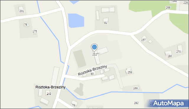 Roztoka-Brzeziny, Roztoka-Brzeziny, 211, mapa Roztoka-Brzeziny