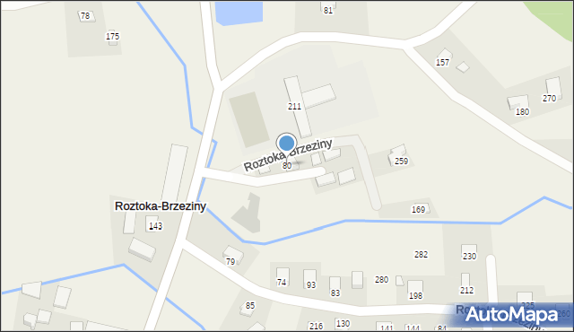 Roztoka-Brzeziny, Roztoka-Brzeziny, 80, mapa Roztoka-Brzeziny