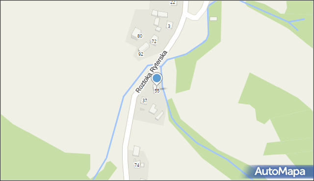 Roztoka Ryterska, Roztoka Ryterska, 55, mapa Roztoka Ryterska