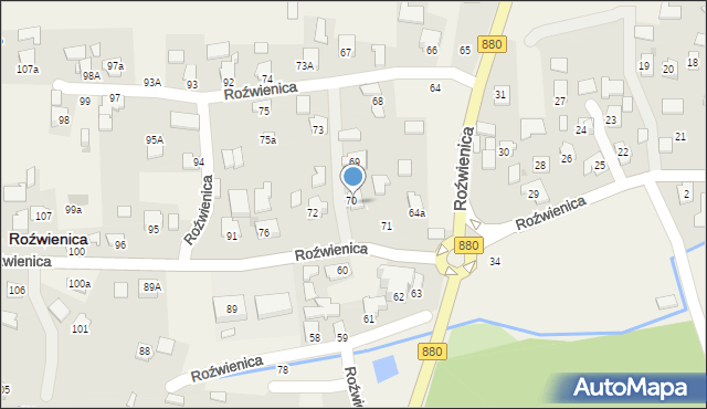 Roźwienica, Roźwienica, 70A, mapa Roźwienica