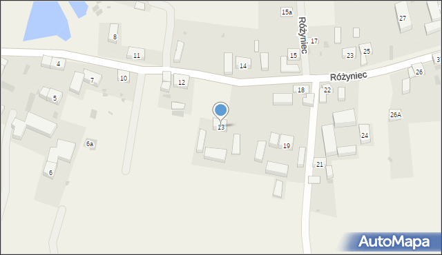 Różyniec, Różyniec, 13, mapa Różyniec