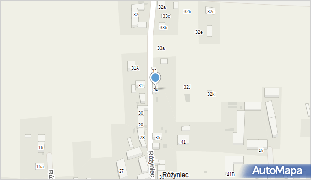 Różyniec, Różyniec, 34, mapa Różyniec