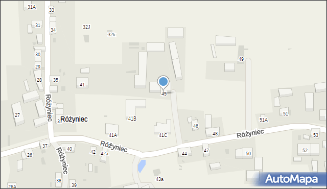 Różyniec, Różyniec, 45, mapa Różyniec