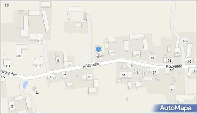 Różyniec, Różyniec, 51A, mapa Różyniec