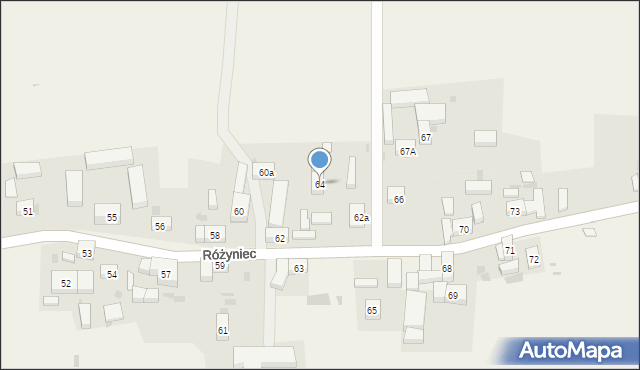 Różyniec, Różyniec, 64, mapa Różyniec